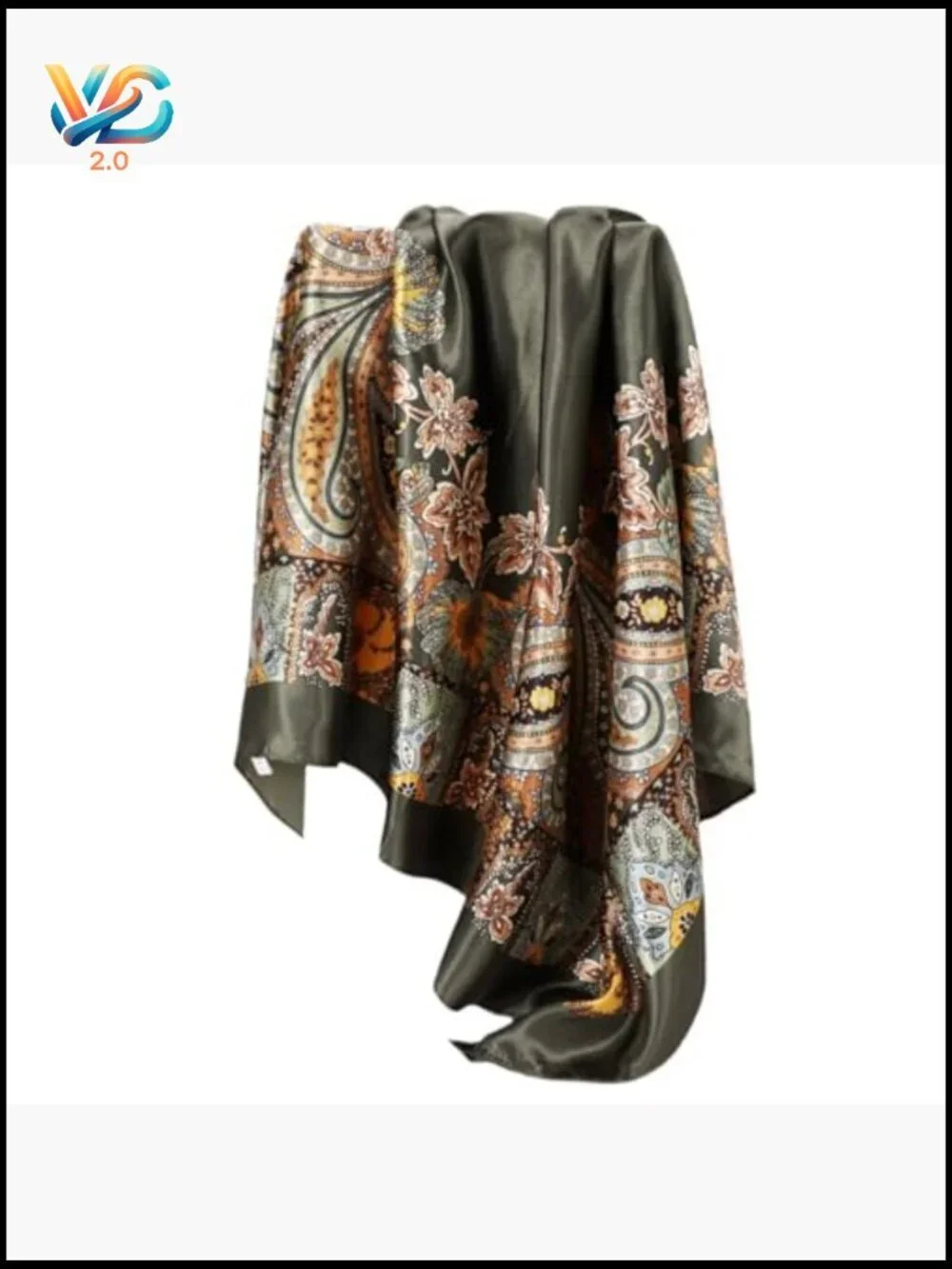 Large Square Satin Head Scarf Versatile Hair Bandana Wrap 35 inch